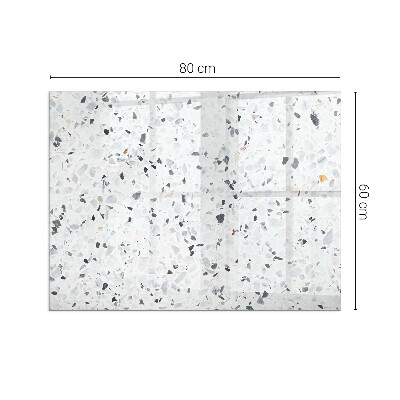 Glass hearth rectangular Stone pattern with particles
