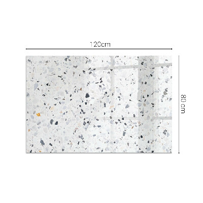 Glass hearth rectangular Stone pattern with particles