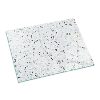 Glass hearth rectangular Stone pattern with particles