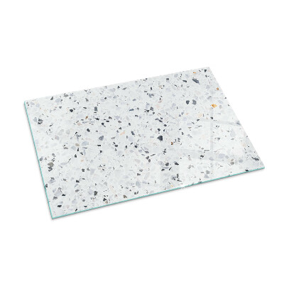 Glass hearth rectangular Stone pattern with particles