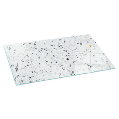 Glass hearth rectangular Stone pattern with particles