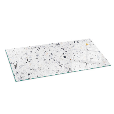 Glass hearth rectangular Stone pattern with particles