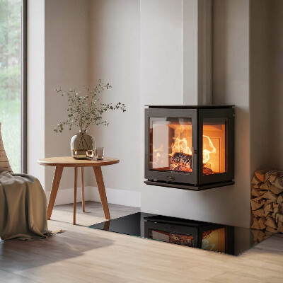 Glass hearth for wood stove rectangular Color Dark Graphite