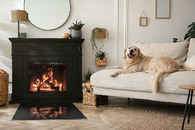 Glass hearth for wood stove rectangular Color Dark Graphite