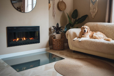 Glass hearth rectangular Sea Color
