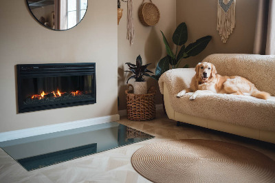 Glass hearth rectangular Sea Color