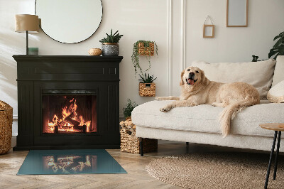 Glass hearth rectangular Sea Color