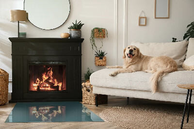 Glass hearth rectangular Sea Color