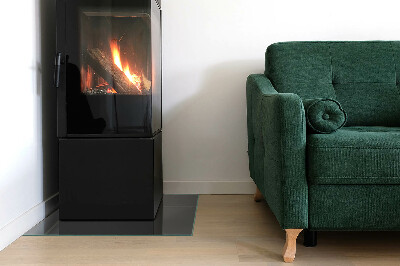 Glass hearth for wood stove rectangular Color Gray-brown