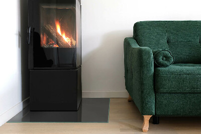 Glass hearth for wood stove rectangular Color Gray-brown
