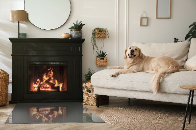 Glass hearth for wood stove rectangular Color Gray-brown