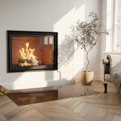 Glass hearth rectangular Color Brown