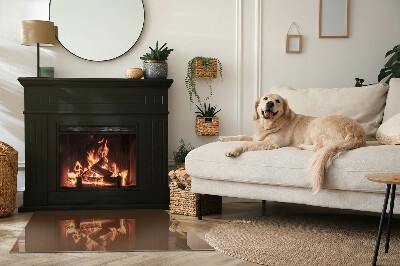 Glass hearth rectangular Color Brown