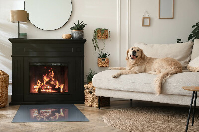 Glass hearth for wood stove rectangular Color Dark Blue
