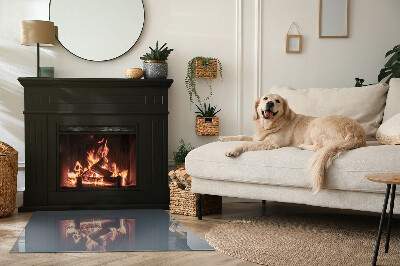 Glass hearth for wood stove rectangular Color Dark Blue
