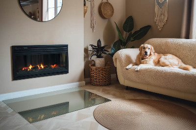 Glass hearth rectangular Olive Color