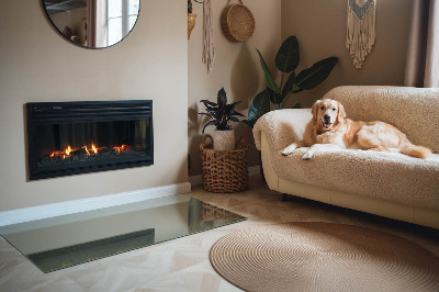 Glass hearth rectangular Olive Color