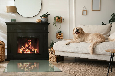 Glass hearth rectangular Olive Color