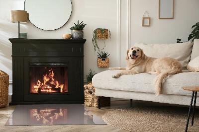 Glass hearth for wood stove rectangular Color Beige
