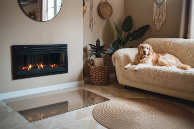 Glass hearth rectangular Color Brown