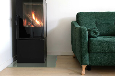 Glass hearth for wood stove rectangular Color gray-green