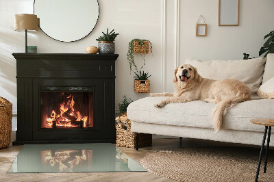 Glass hearth for wood stove rectangular Color gray-green