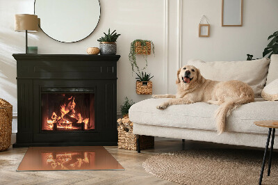 Glass hearth rectangular Color Brown