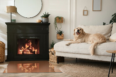 Glass hearth rectangular Color Brown