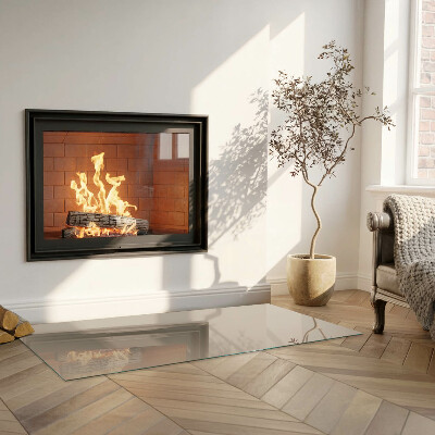 Glass hearth rectangular Color Brown