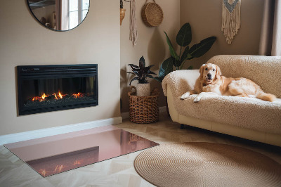 Glass hearth for wood stove rectangular Color Pink