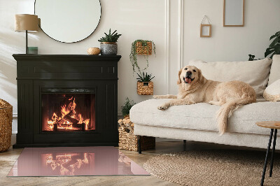 Glass hearth for wood stove rectangular Color Pink