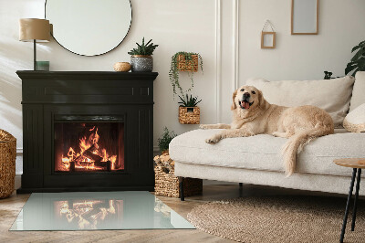 Glass hearth for wood stove rectangular Color Light Green