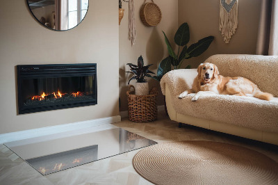 Glass hearth rectangular Color Gray