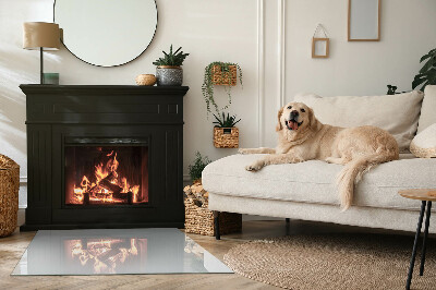 Glass hearth rectangular Color Gray