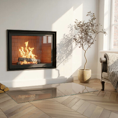 Glass hearth for wood stove rectangular Color Brown