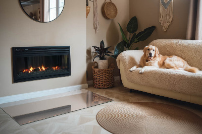 Glass hearth rectangular Color Light Brown