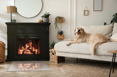 Glass hearth for wood stove rectangular Color Light Brown
