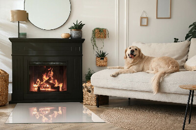 Glass hearth for wood stove rectangular Color Pale Pink