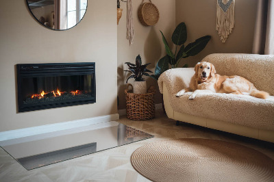 Glass hearth rectangular Color Light gray