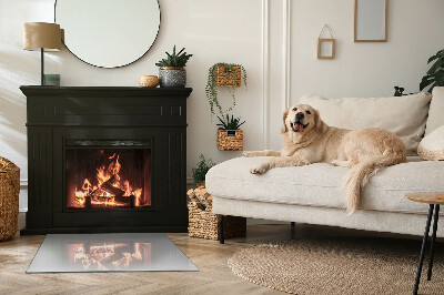 Glass hearth rectangular Color Light gray