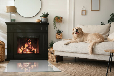 Glass hearth rectangular Color Light gray