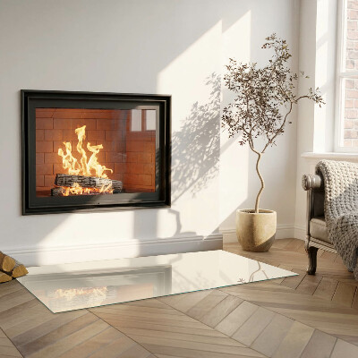 Glass hearth for wood stove rectangular Color Beige
