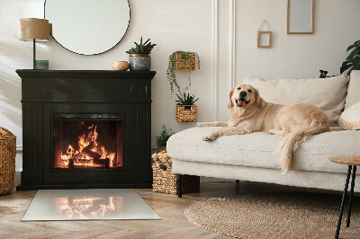 Glass hearth for wood stove rectangular Color Beige