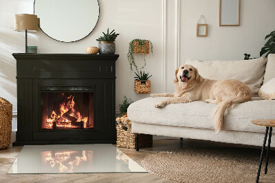 Glass hearth for wood stove rectangular Color Beige