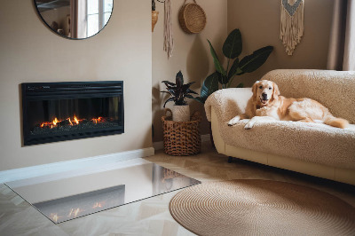 Glass hearth rectangular Color Light gray
