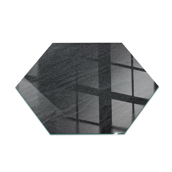 Glass hearth for log burner hexagonal Natural stone pattern