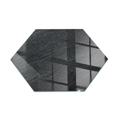 Glass hearth for log burner hexagonal Natural stone pattern