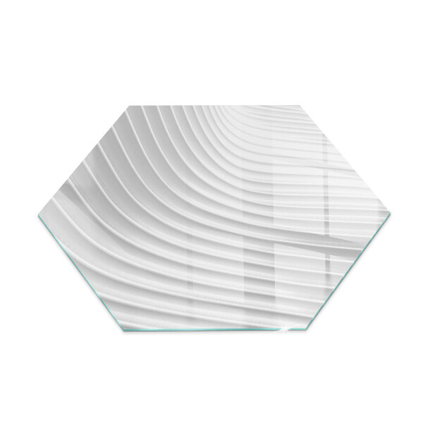 Glass hearth plate hexagonal Waves of subtle shapes
