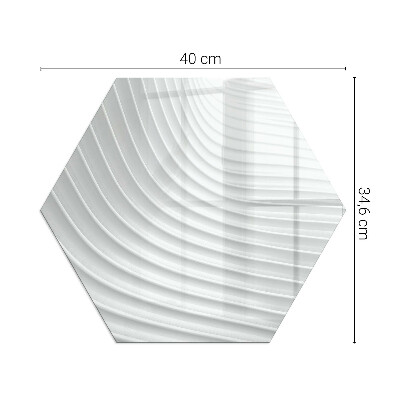 Glass hearth plate hexagonal Waves of subtle shapes