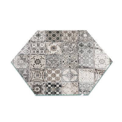 Glass hearth pad hexagonal Tiled decorative patterns
